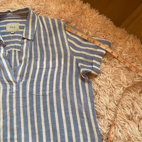 Rails white and blue Savannah Juneau Stripe linen shirt small or medium - Picture 11 of 13